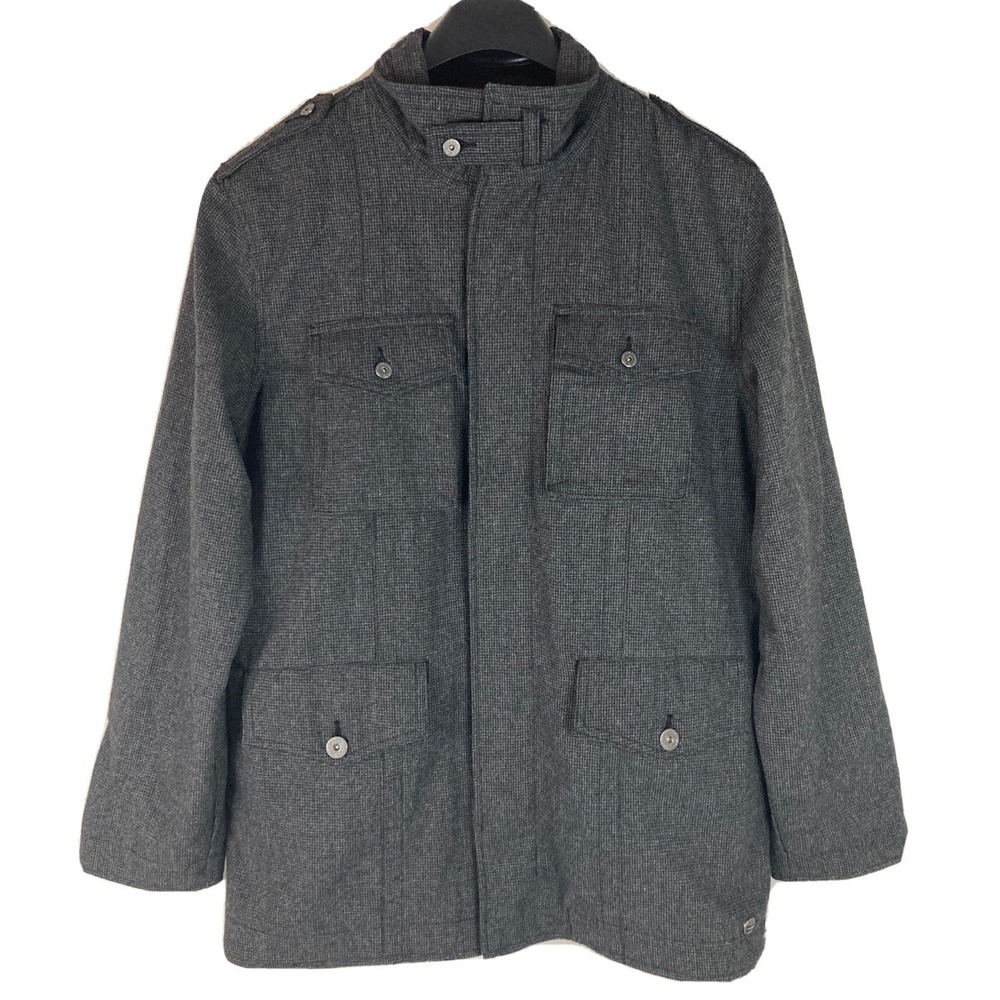 Ben Thrasher People Are Equal‎ Gray Black Shacket Zip Up Size Large EUC RARE